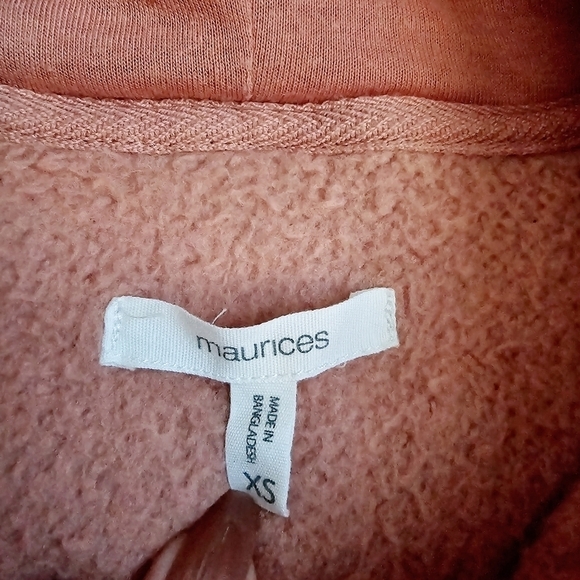 Maurices Pull Over Front Pocket Hooded Button Henley Sweater Soft Loungewear XS - Picture 3 of 6